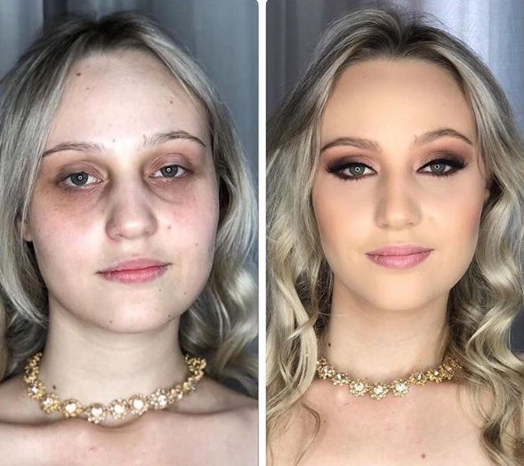 化妆前后对比
